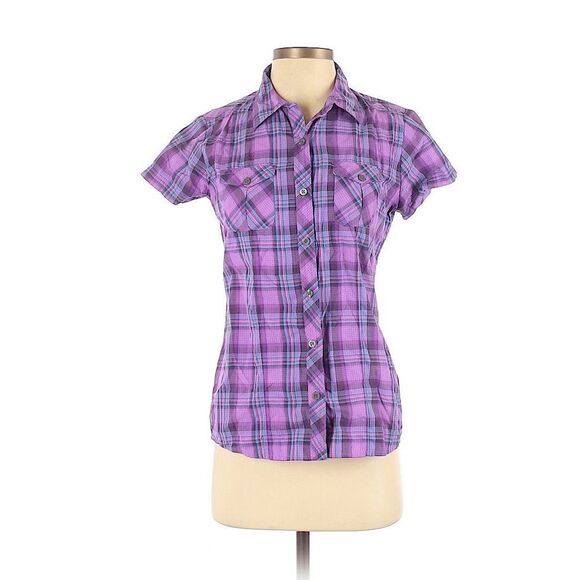 ✨Marmot Girl’s Audrey Purple Plaid Sz Medium Top✨ - Picture 3 of 8